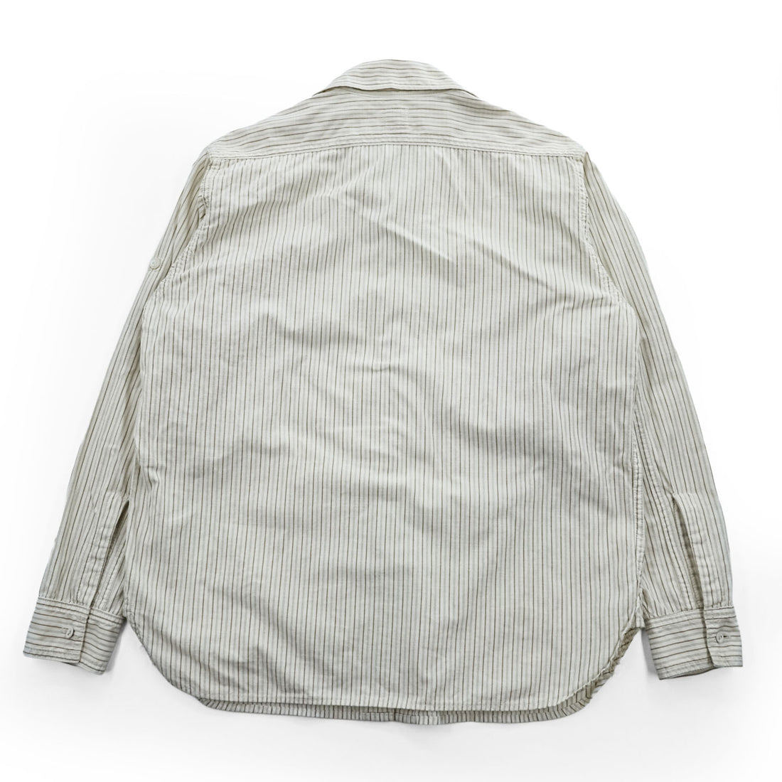 POST O'ALLS Pantograph NYC Stripe Work Shirt Ivory Beige Cotton Made in Japan M