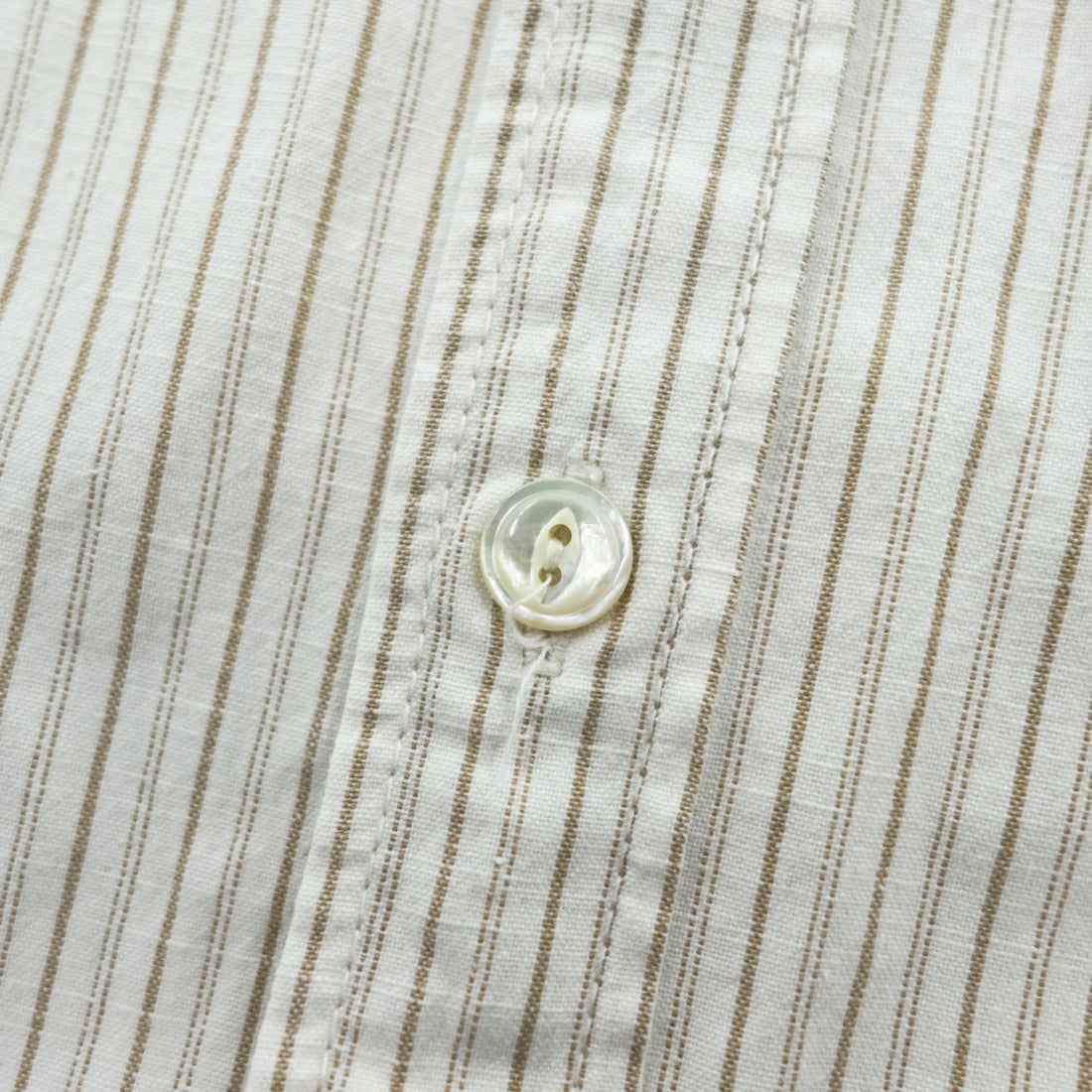 POST O'ALLS Pantograph NYC Stripe Work Shirt Ivory Beige Cotton Made in Japan M
