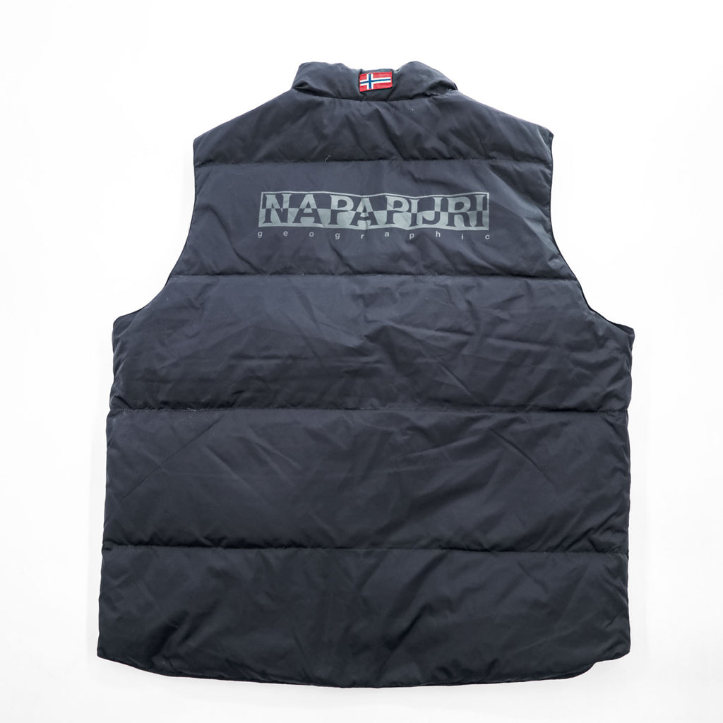 NAPAPIJRI リバーシブル ダウンベスト XL ブラック リップストップ NEW NORDIC REVERS スナップボタン NOYMKF
