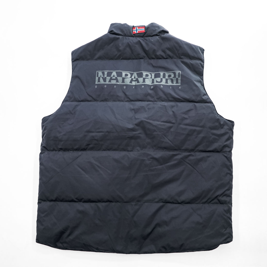 NAPAPIJRI リバーシブル ダウンベスト XL ブラック リップストップ NEW NORDIC REVERS スナップボタン NOYMKF
