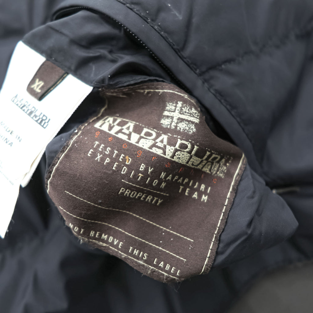 NAPAPIJRI リバーシブル ダウンベスト XL ブラック リップストップ NEW NORDIC REVERS スナップボタン NOYMKF