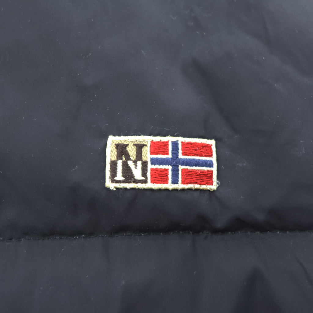 NAPAPIJRI リバーシブル ダウンベスト XL ブラック リップストップ NEW NORDIC REVERS スナップボタン NOYMKF