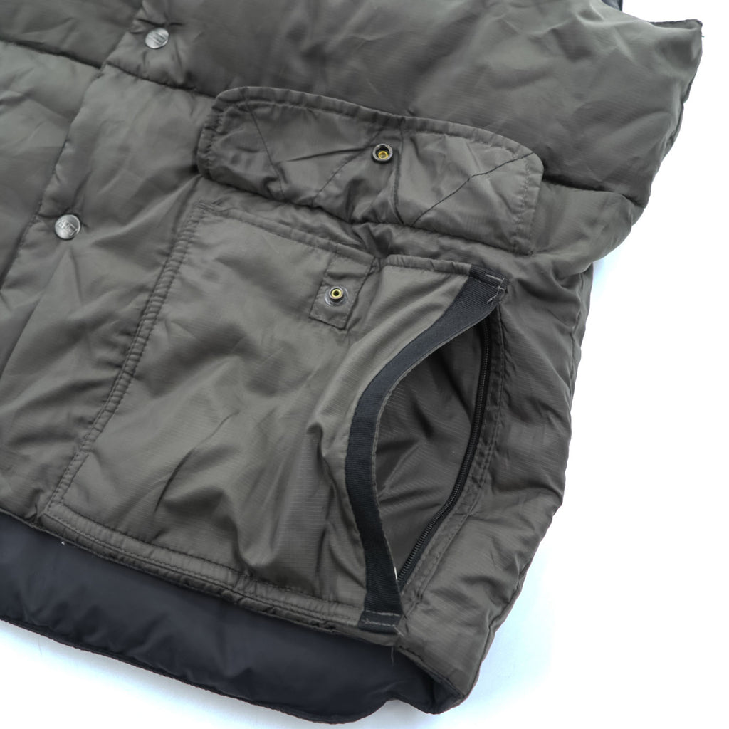 NAPAPIJRI リバーシブル ダウンベスト XL ブラック リップストップ NEW NORDIC REVERS スナップボタン NOYMKF