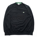 LACOSTE Vネック コットンニット セーター XL ブラック ワンポイント ワニロゴ AH1951