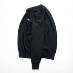 LACOSTE Vネック コットンニット セーター XL ブラック ワンポイント ワニロゴ AH1951