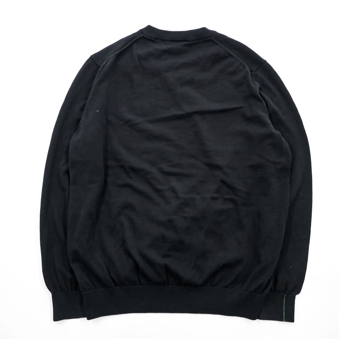 LACOSTE Vネック コットンニット セーター XL ブラック ワンポイント ワニロゴ AH1951