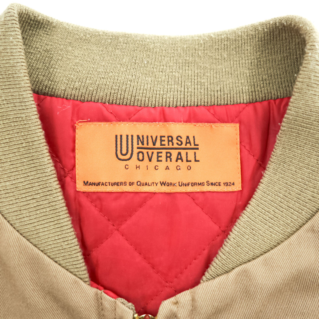 UNIVERSAL OVERALL ダック地 MA-1 フライトジャケット L ベージュ 中綿 キャンバス ワーク