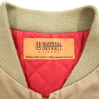 UNIVERSAL OVERALL ダック地 MA-1 フライトジャケット L ベージュ 中綿 キャンバス ワーク