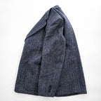 Harris Tweed ツイード 2B テーラードジャケット ヘリンボーン ブレザー L ネイビー グレー スコットランド製