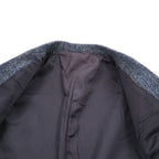 Harris Tweed ツイード 2B テーラードジャケット ヘリンボーン ブレザー L ネイビー グレー スコットランド製