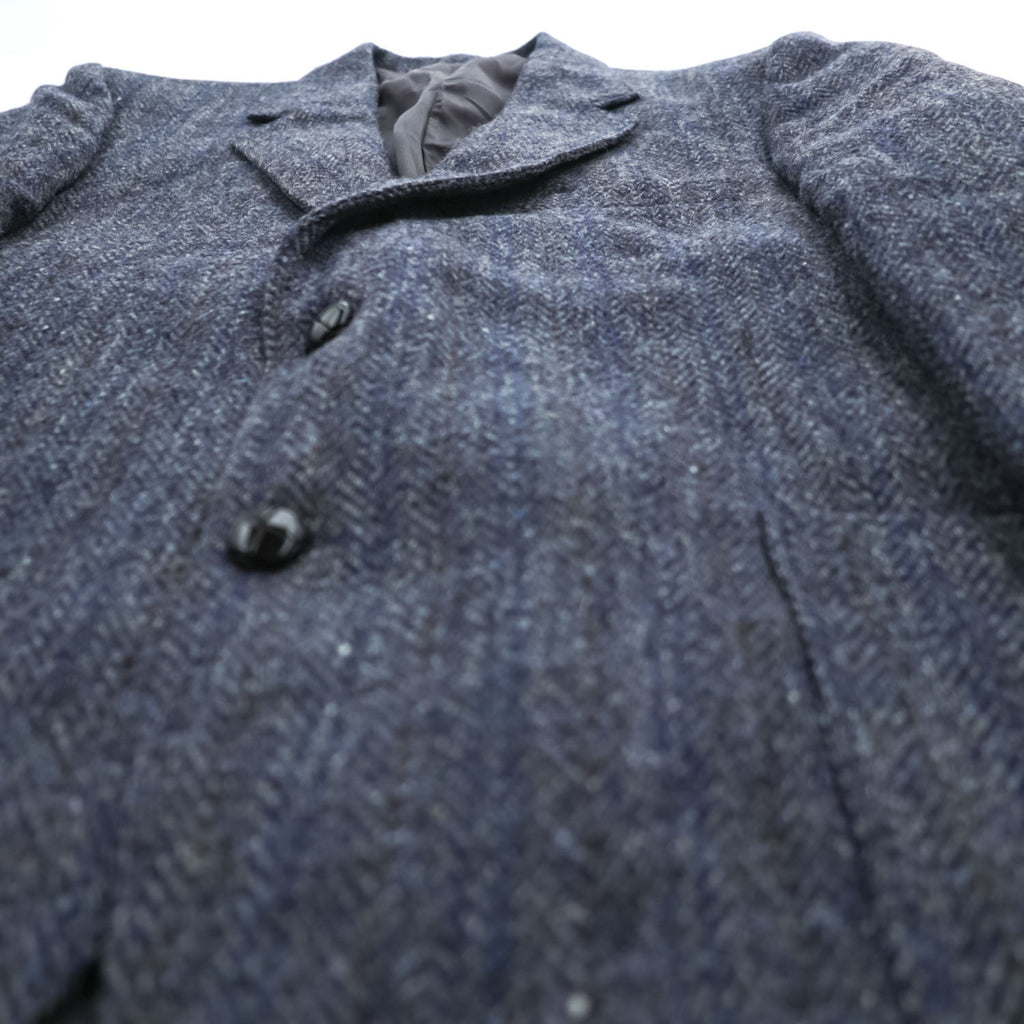 Harris Tweed ツイード 2B テーラードジャケット ヘリンボーン ブレザー L ネイビー グレー スコットランド製