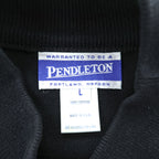 PENDLETON 90年代 USA製 ヴィンテージ モックネック コットンニット L ブラック セーター