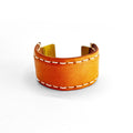 Hender Scheme Not Lying Jewelry Brass Leather Cuff Bangle Bracelet Natural Tan