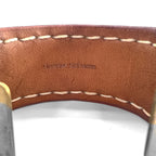 Hender Scheme Not Lying Jewelry Brass Leather Cuff Bangle Bracelet Natural Tan