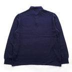 Barbour ニットポロシャツ 100%ウール XXL ネイビー ハーフボタン MKN1270NY91
