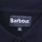 Barbour ニットポロシャツ 100%ウール XXL ネイビー ハーフボタン MKN1270NY91