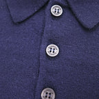 Barbour ニットポロシャツ 100%ウール XXL ネイビー ハーフボタン MKN1270NY91