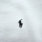 Polo Ralph Lauren 90年代 クルーネック スウェット トレーナー L ホワイト 裏起毛 スモールポニー ロゴ 刺繍