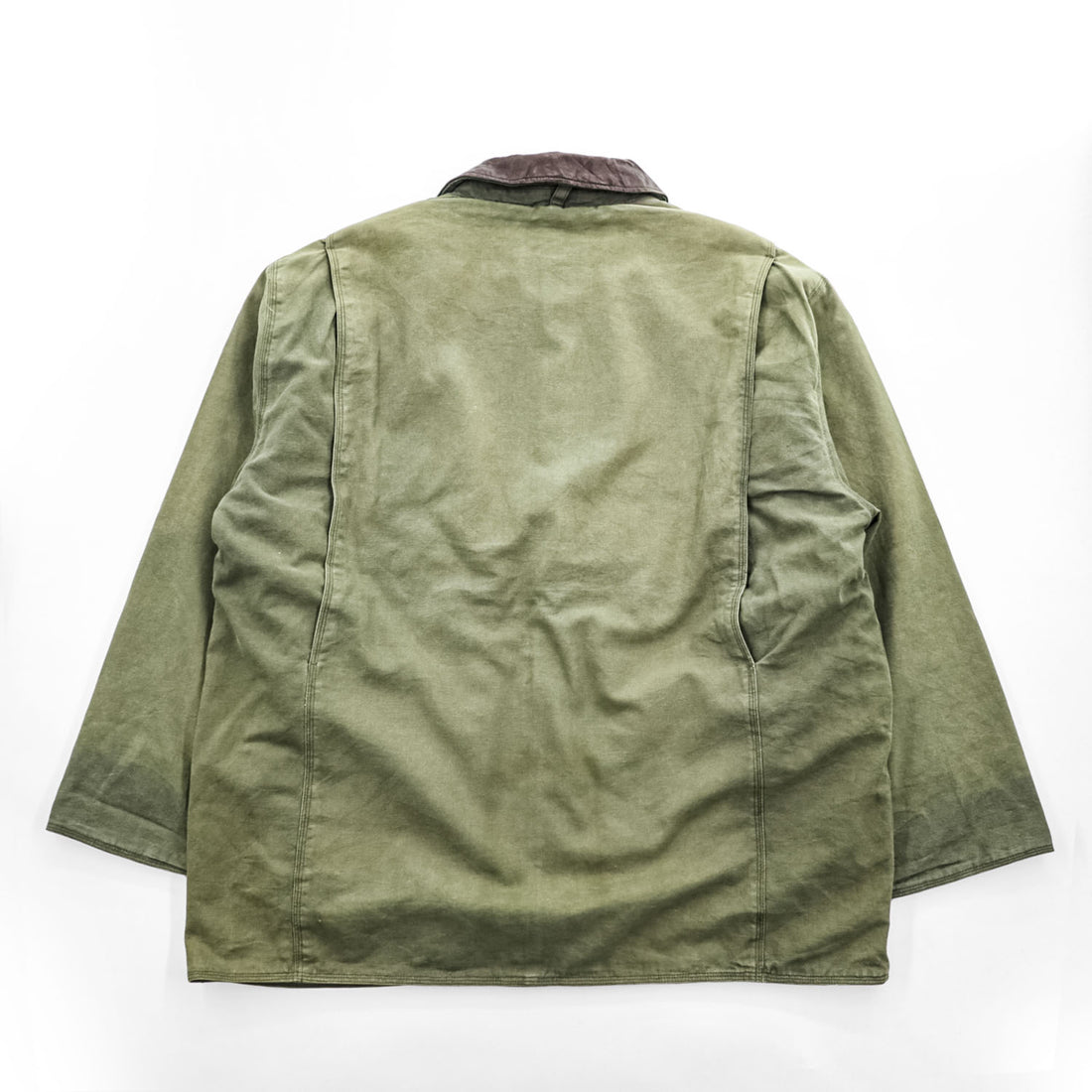 J.CREW 90年代 ヴィンテージ ダック地 レザー襟 ハンティングジャケット L フランネルチェックライナー 巨人タグ