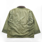 J.CREW 90年代 ヴィンテージ ダック地 レザー襟 ハンティングジャケット L フランネルチェックライナー 巨人タグ