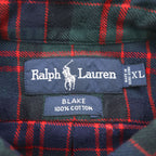 Ralph Lauren 90年代 ヴィンテージ BLAKE 長袖 ボタンダウンシャツ XL チェック スモールポニー ロゴ 刺繍