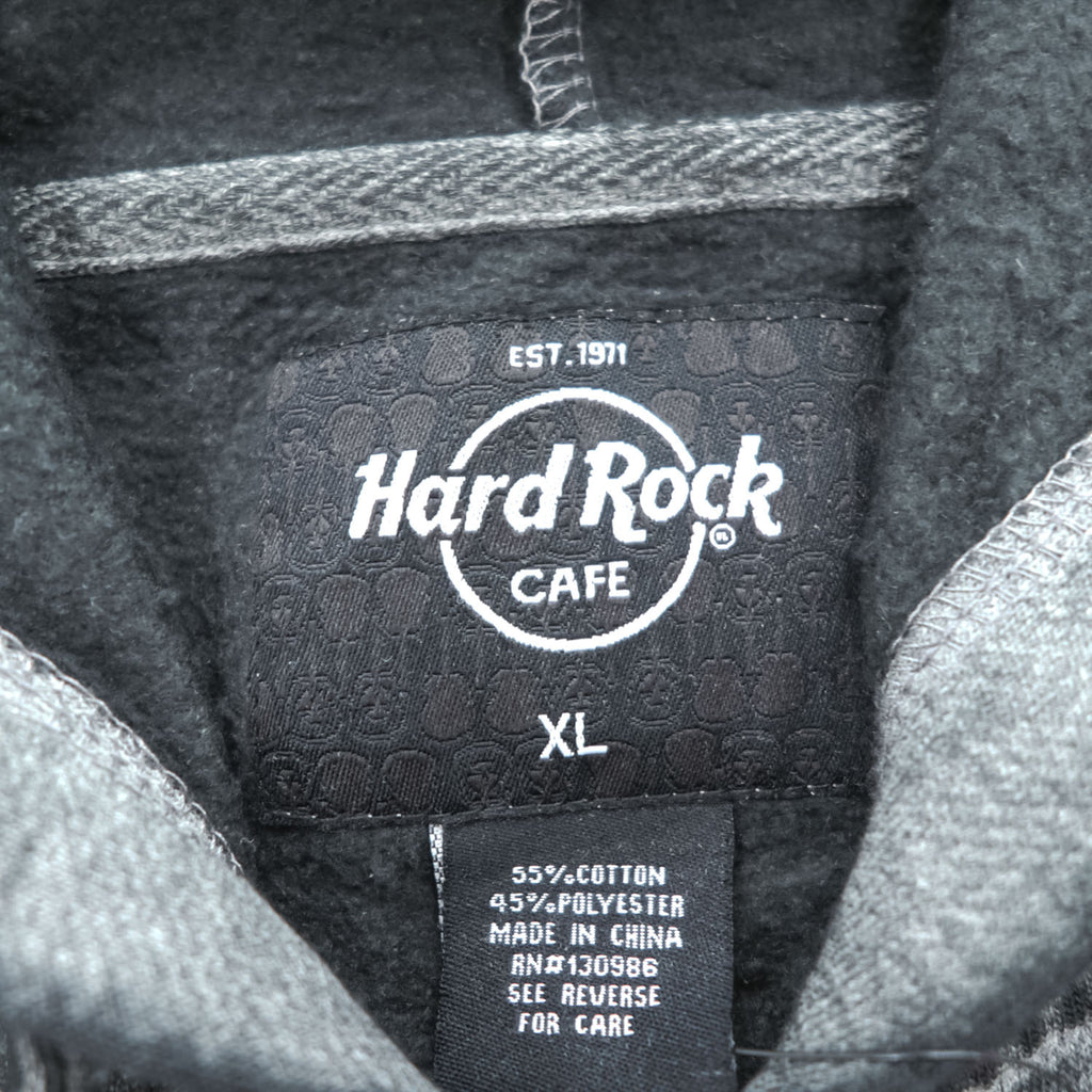Hard Rock Cafe ダブルバーンアウト加工 ジップパーカー XL グレー 裏起毛 Double Burnout Philadelphia HRM-108 未使用品
