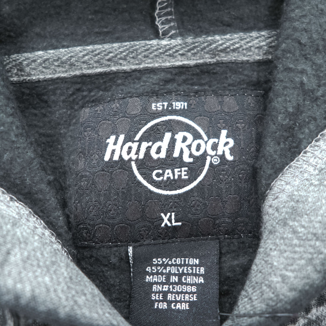Hard Rock Cafe ダブルバーンアウト加工 ジップパーカー XL グレー 裏起毛 Double Burnout Philadelphia HRM-108 未使用品