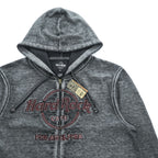 Hard Rock Cafe ダブルバーンアウト加工 ジップパーカー XL グレー 裏起毛 Double Burnout Philadelphia HRM-108 未使用品