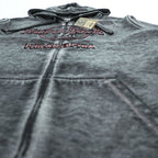 Hard Rock Cafe ダブルバーンアウト加工 ジップパーカー XL グレー 裏起毛 Double Burnout Philadelphia HRM-108 未使用品