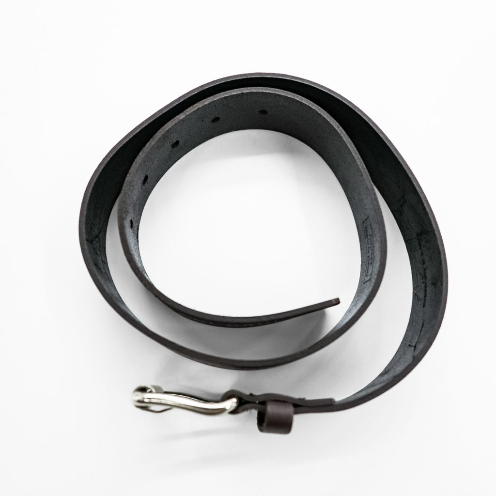Jean Paul Gaultier Logo Print Leather Belt Brown Silver Roller Buckle Made in France 80 32
