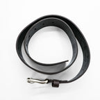 Jean Paul Gaultier Logo Print Leather Belt Brown Silver Roller Buckle Made in France 80 32