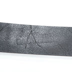 Jean Paul Gaultier Logo Print Leather Belt Brown Silver Roller Buckle Made in France 80 32