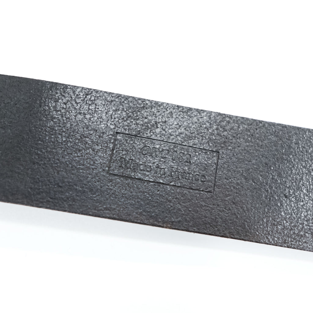 Jean Paul Gaultier Logo Print Leather Belt Brown Silver Roller Buckle Made in France 80 32