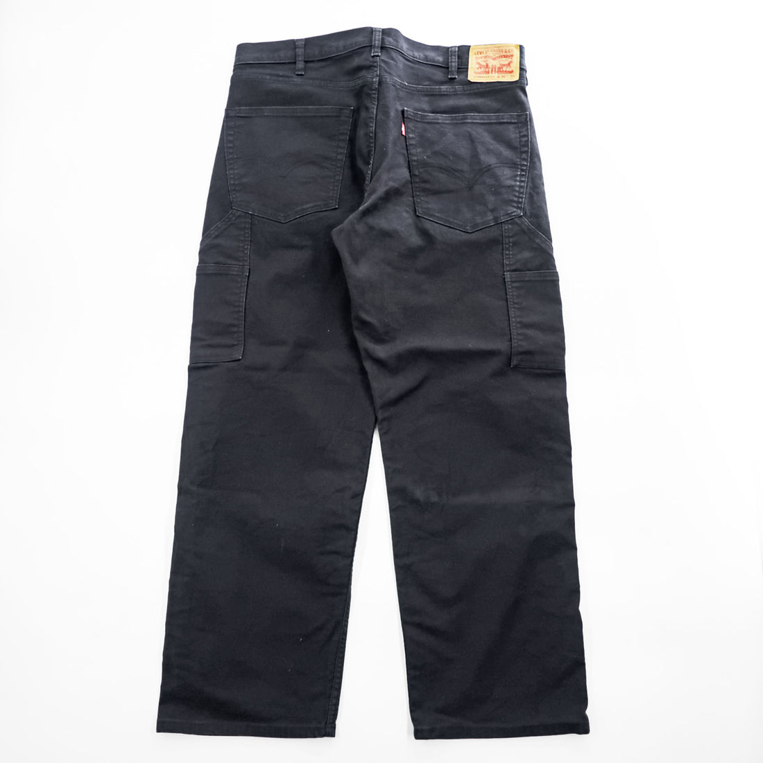 Levi Strauss cargo work pants, size L, black canvas, wide fit, workwear fit, duck fabric, A1136-0001