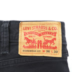 Levi Strauss cargo work pants, size L, black canvas, wide fit, workwear fit, duck fabric, A1136-0001