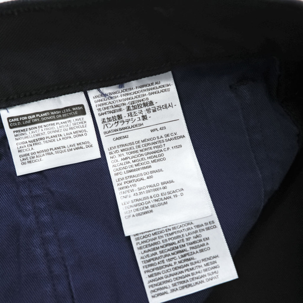 Levi Strauss cargo work pants, size L, black canvas, wide fit, workwear fit, duck fabric, A1136-0001
