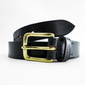 Hardy & Cleverley Numbered Leather Belt Black Brass Buckle Made in England 34