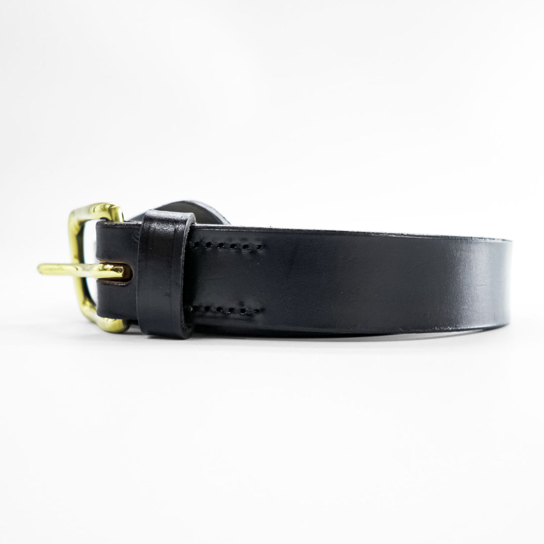 Hardy & Cleverley Numbered Leather Belt Black Brass Buckle Made in England 34