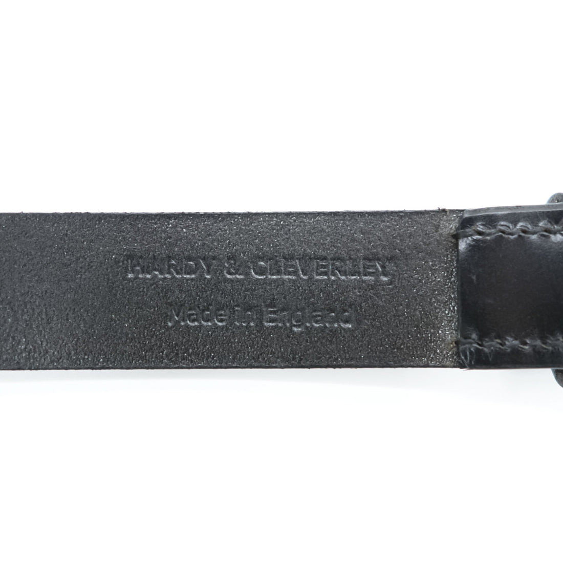 Hardy & Cleverley Numbered Leather Belt Black Brass Buckle Made in England 34
