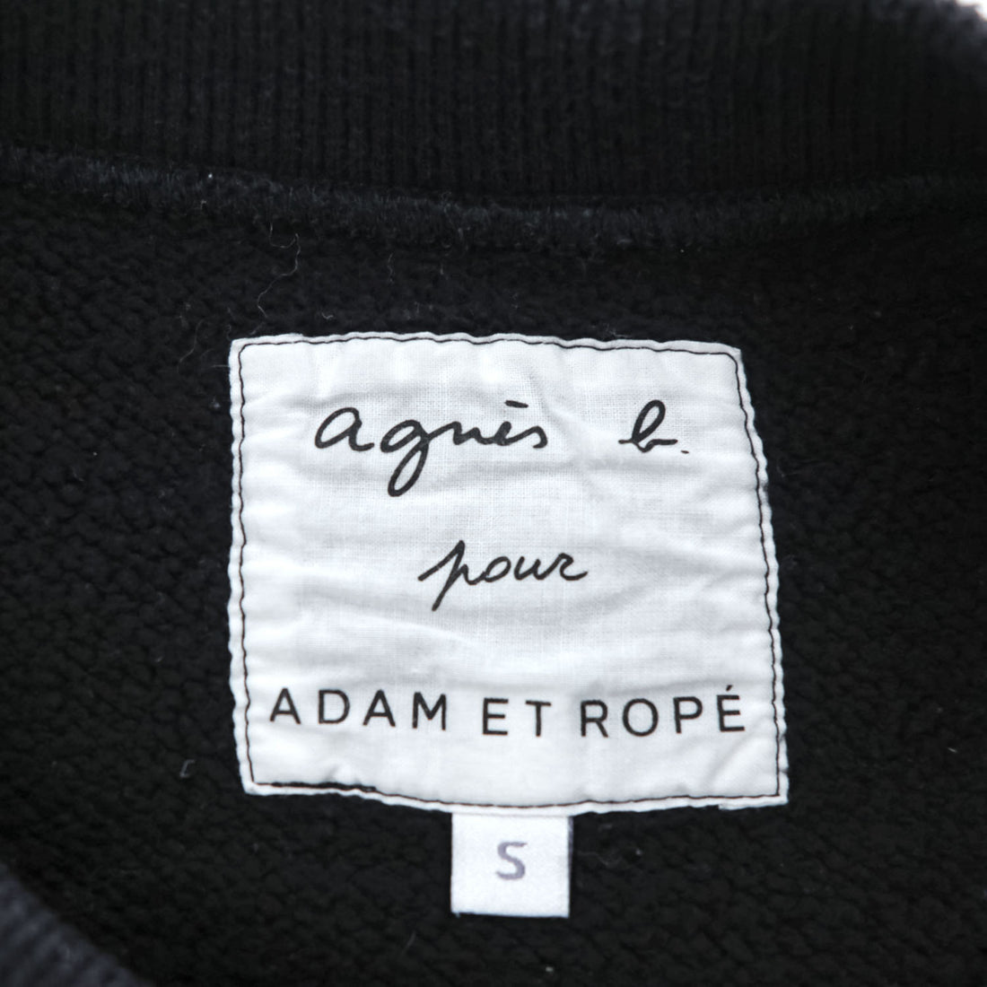 agnes b. pour ADAM ET ROPÉ Logo Embroidered Cotton Sweatshirt Black Size S Made in Japan