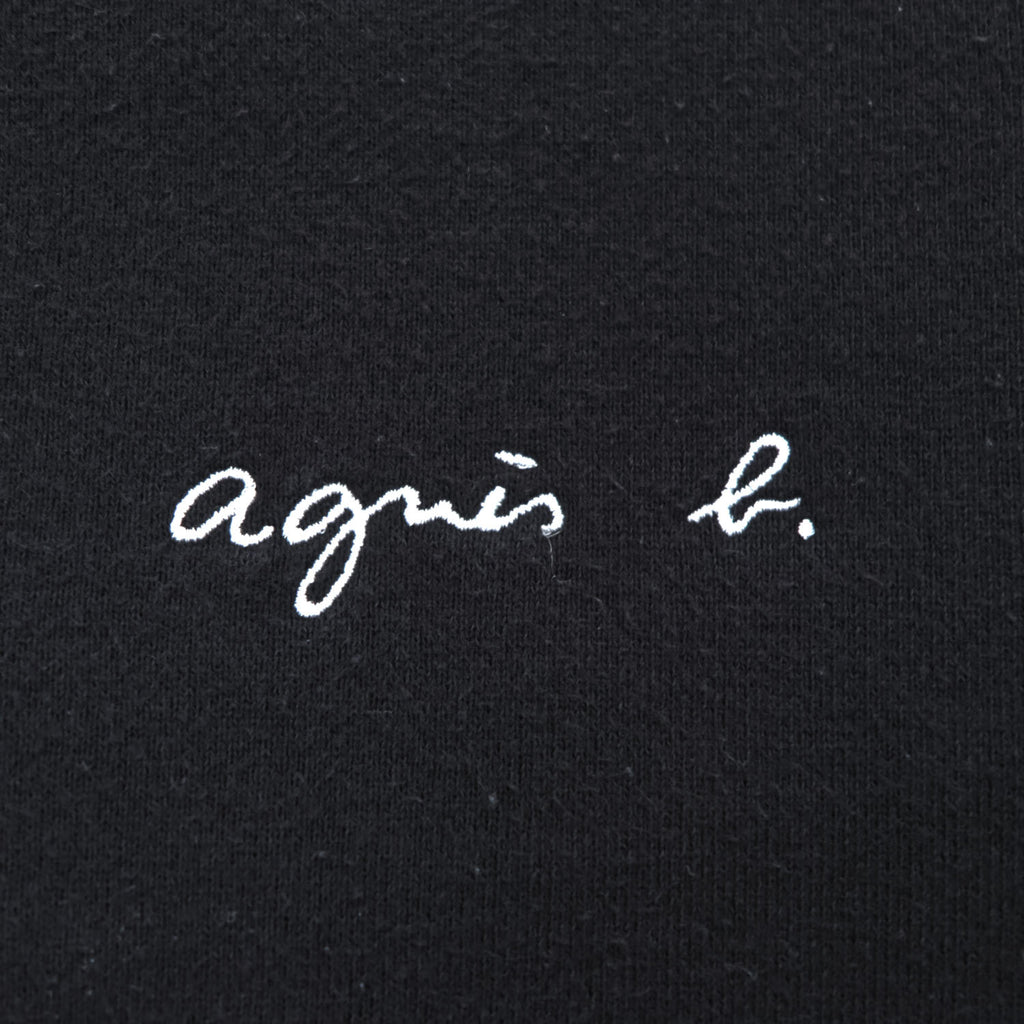 agnes b. pour ADAM ET ROPÉ Logo Embroidered Cotton Sweatshirt Black Size S Made in Japan