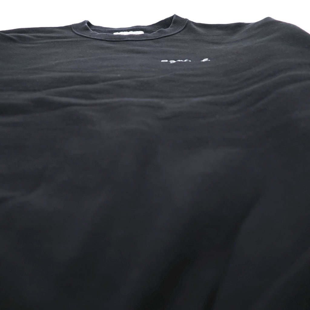 agnes b. pour ADAM ET ROPÉ Logo Embroidered Cotton Sweatshirt Black Size S Made in Japan