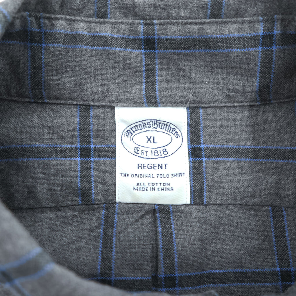 Brooks Brothers Regent Gray Windowpane Button-Down Long Sleeve Shirt XL