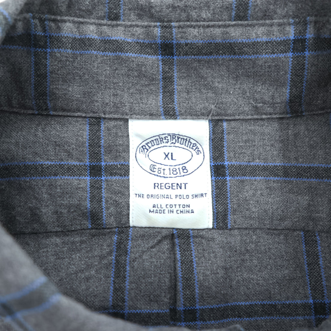 Brooks Brothers Regent Gray Windowpane Button-Down Long Sleeve Shirt XL