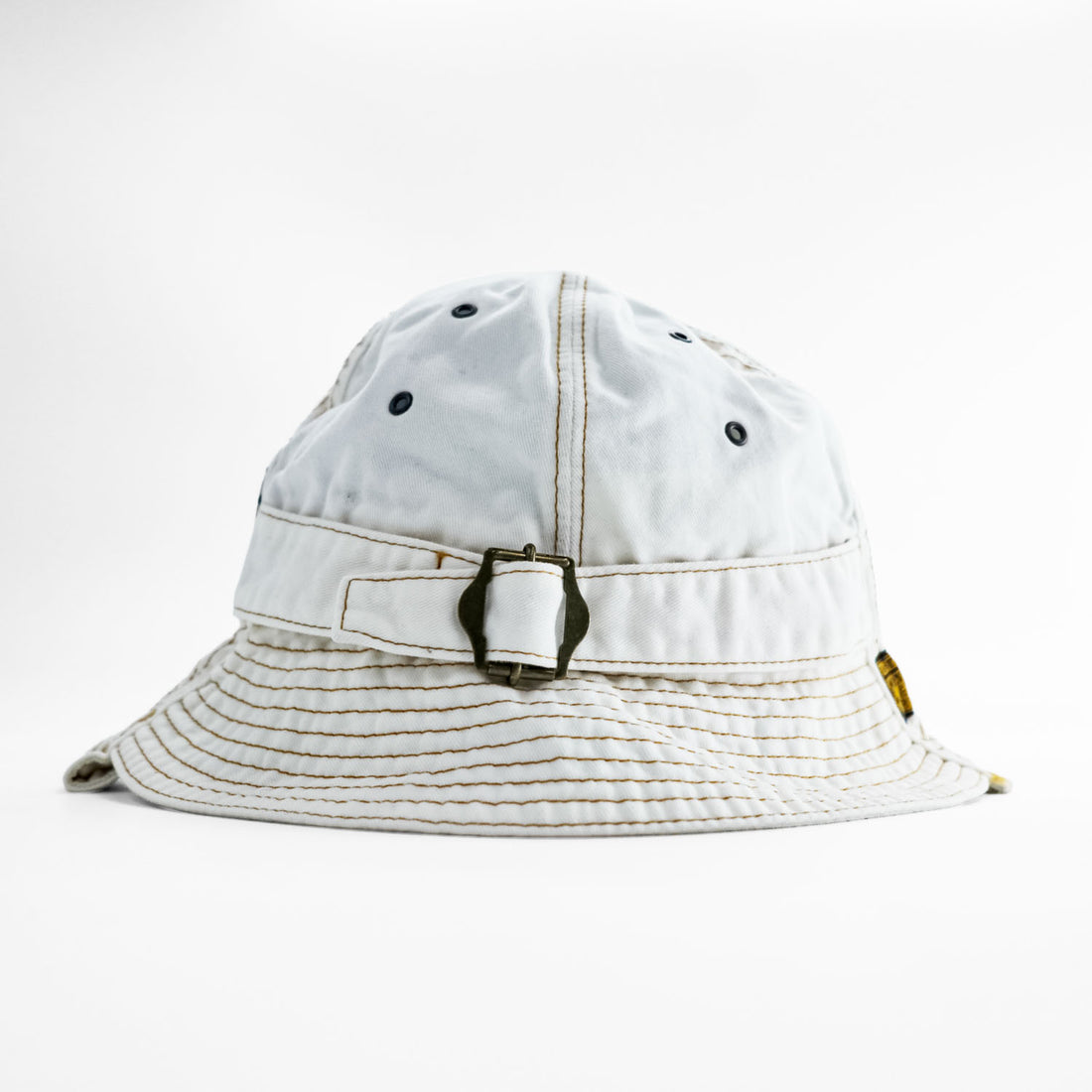KAPITAL EK-989 Chino Radio Hat White Cotton Navy Sailor Bucket Hat Made in Japan