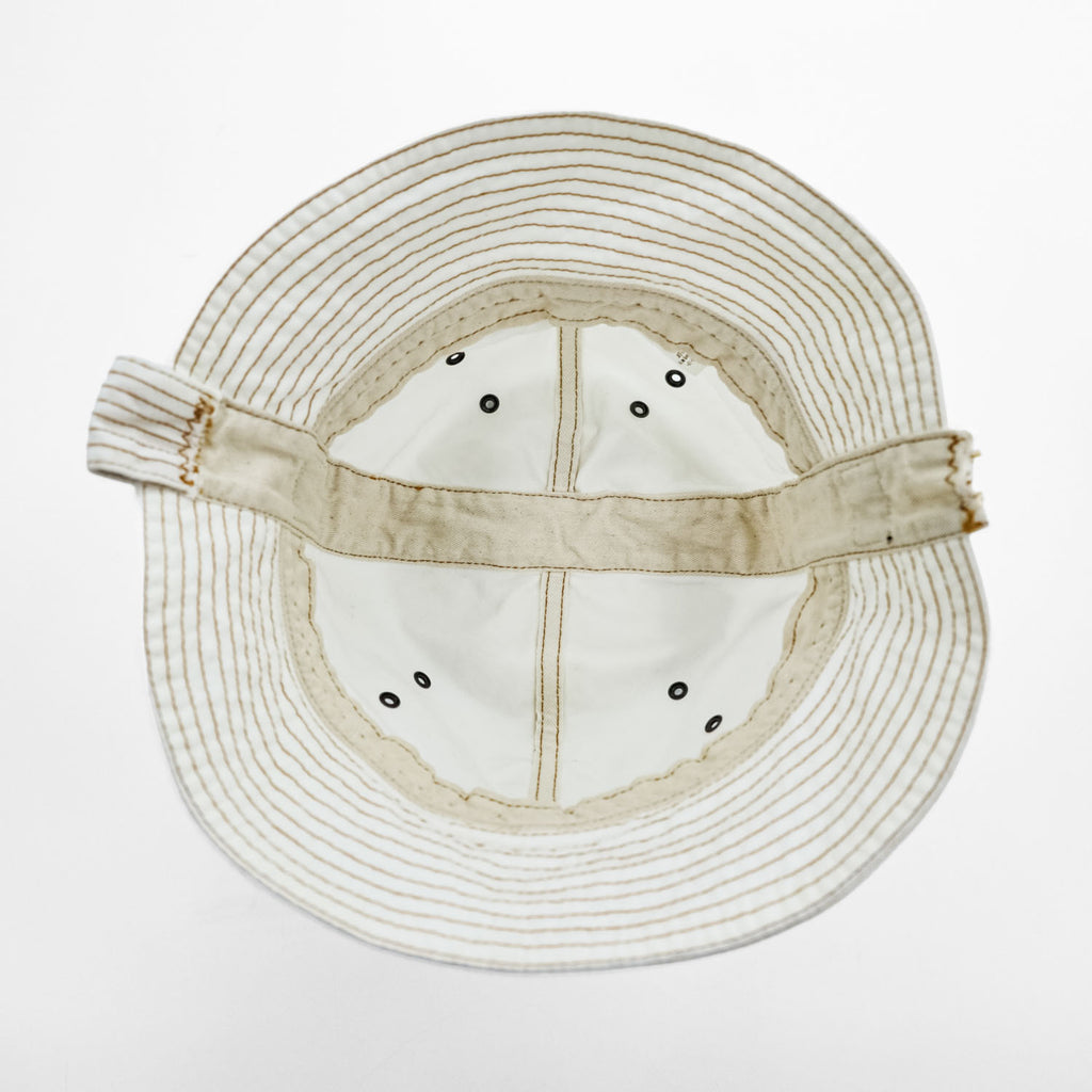 KAPITAL EK-989 Chino Radio Hat White Cotton Navy Sailor Bucket Hat Made in Japan