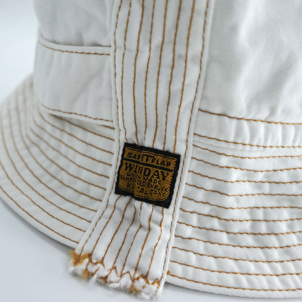 KAPITAL EK-989 Chino Radio Hat White Cotton Navy Sailor Bucket Hat Made in Japan