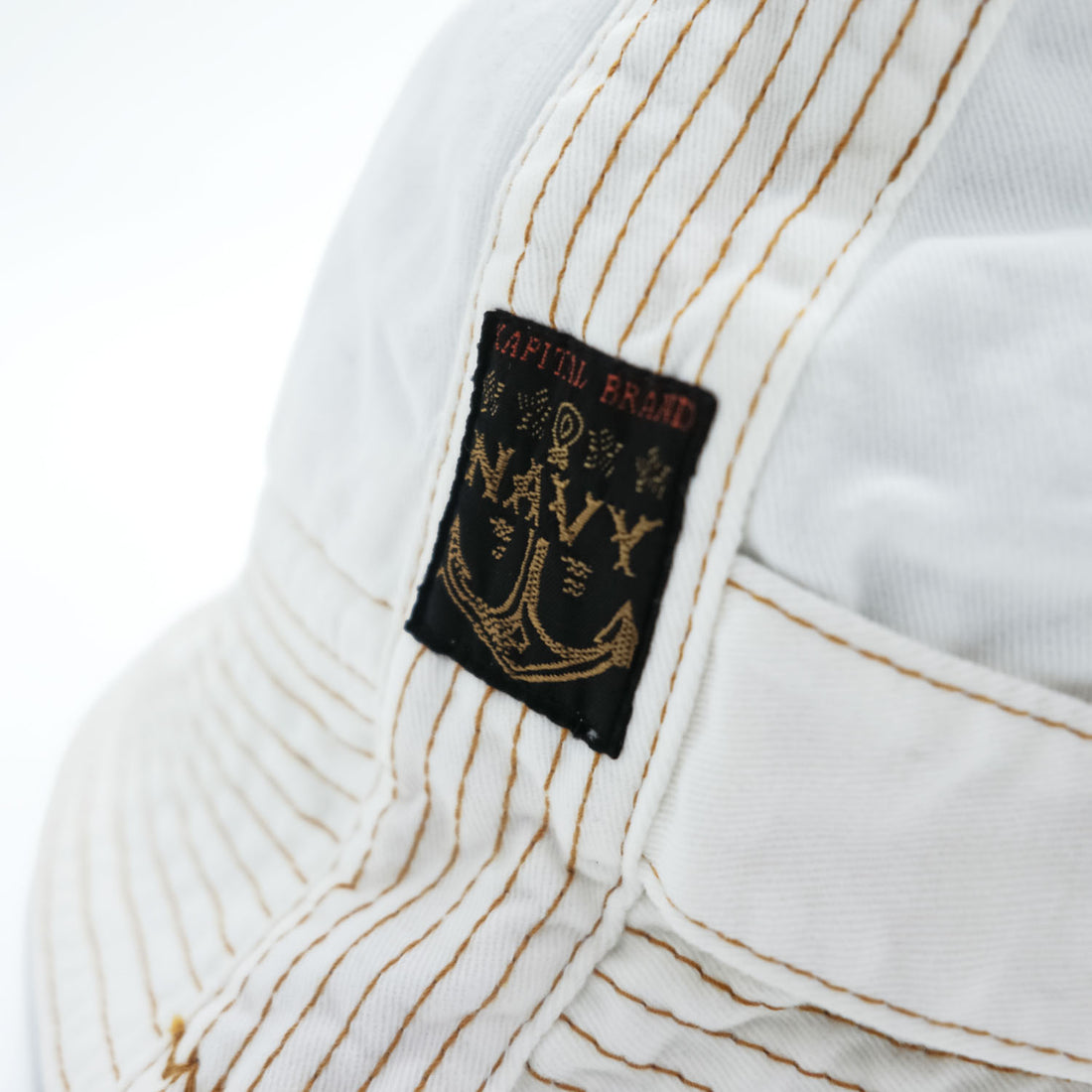 KAPITAL EK-989 Chino Radio Hat White Cotton Navy Sailor Bucket Hat Made in Japan
