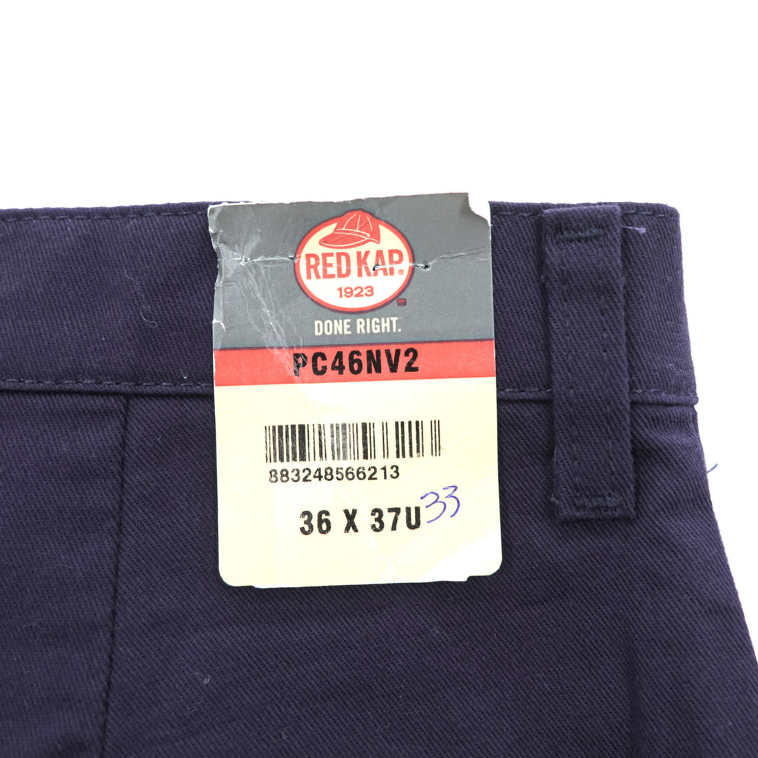 RED KAP PC46NV2 Navy Work Pants Size 36 Made in Mexico Pleated Front Cotton Pant