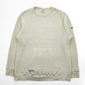 MANASTASH 7113113 Ivory Waffle Knit Kangaroo Pocket Crewneck Sweatshirt Men's L SNUGGLE SNUG THERMAL 21